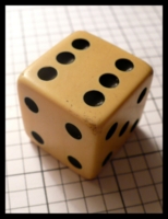 Dice : Dice - 6D Pipped - Ivory Bakelite Large Pipped Ivory and Black Die - Ebay Feb 2010